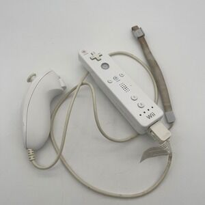 Nintendo Wii Remote RVL-003 and Nunchuk Controller Bundle White
